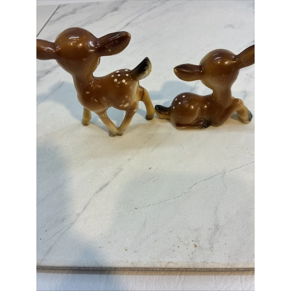 Vintage‎ Big Eye Christmas Reindeer Fawn Deer Bambi Look Figurine Hard Plastic